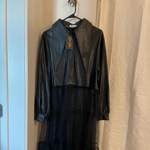 Leather jacket and Tulle skirt